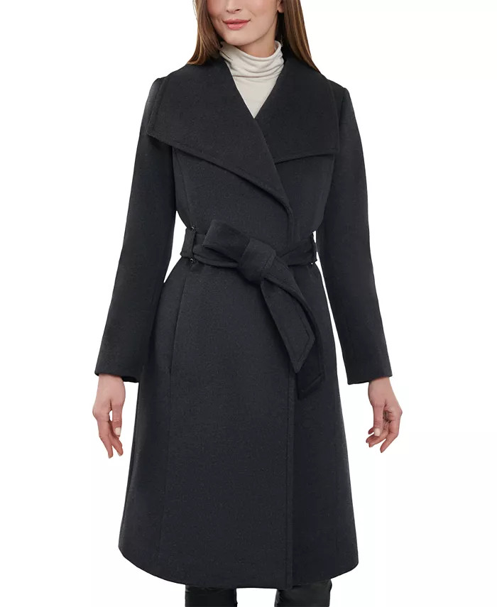 Women's Cashmere Blend Belted Wrap Coat | Macy's