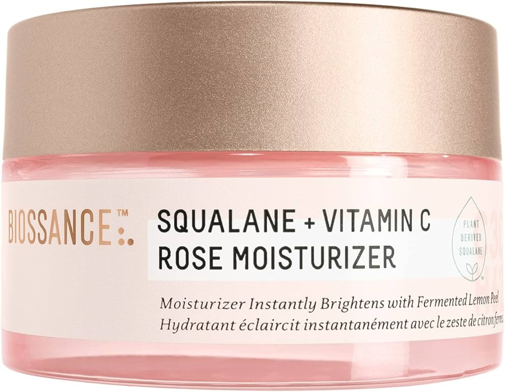 Biossance Squalane + Vitamin C Rose Moisturizer. Antioxidant-Rich Daily Moisturizer to Boost Radi... | Amazon (US)