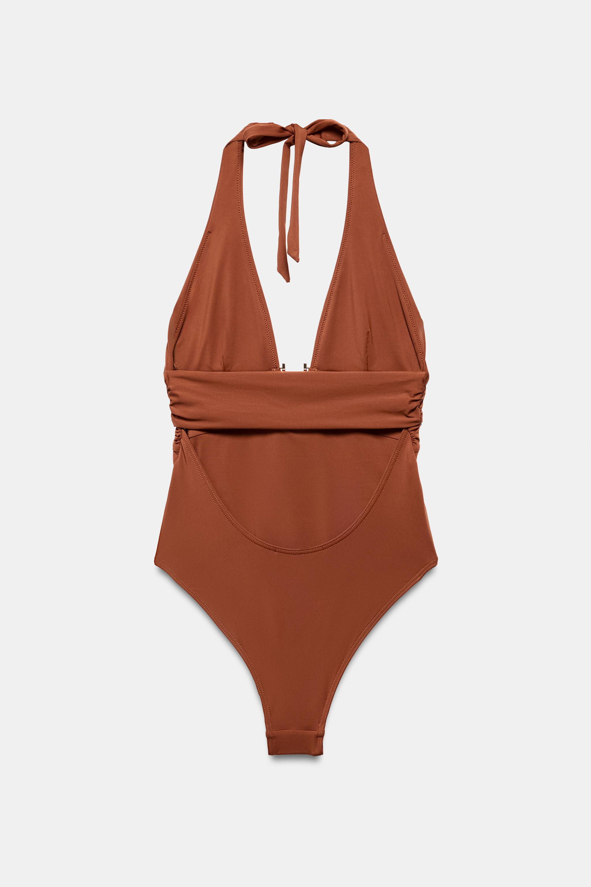 HALTER SWIMSUIT WITH METAL DETAIL | Zara UK
