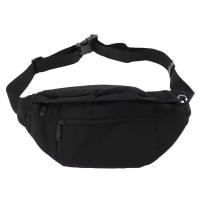 Unique Bargains Crossbody Fanny Pack with 4 Pockets Black 1 Pc | Target