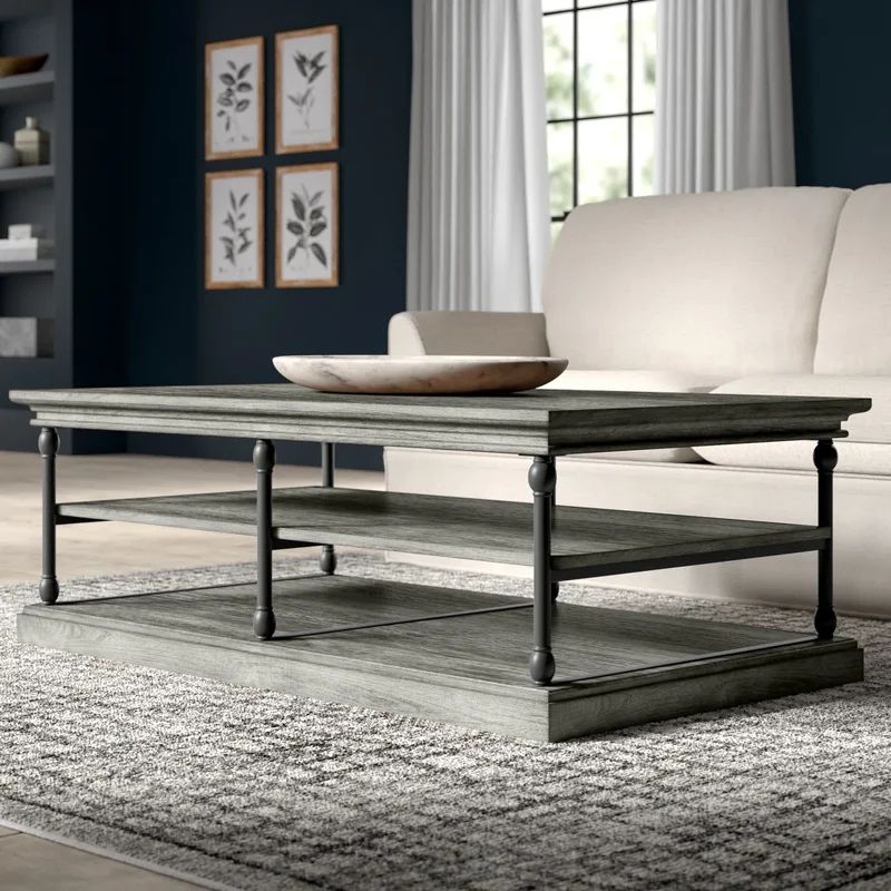 Kyler Floor Shelf Coffee Table with Storage | Wayfair North America