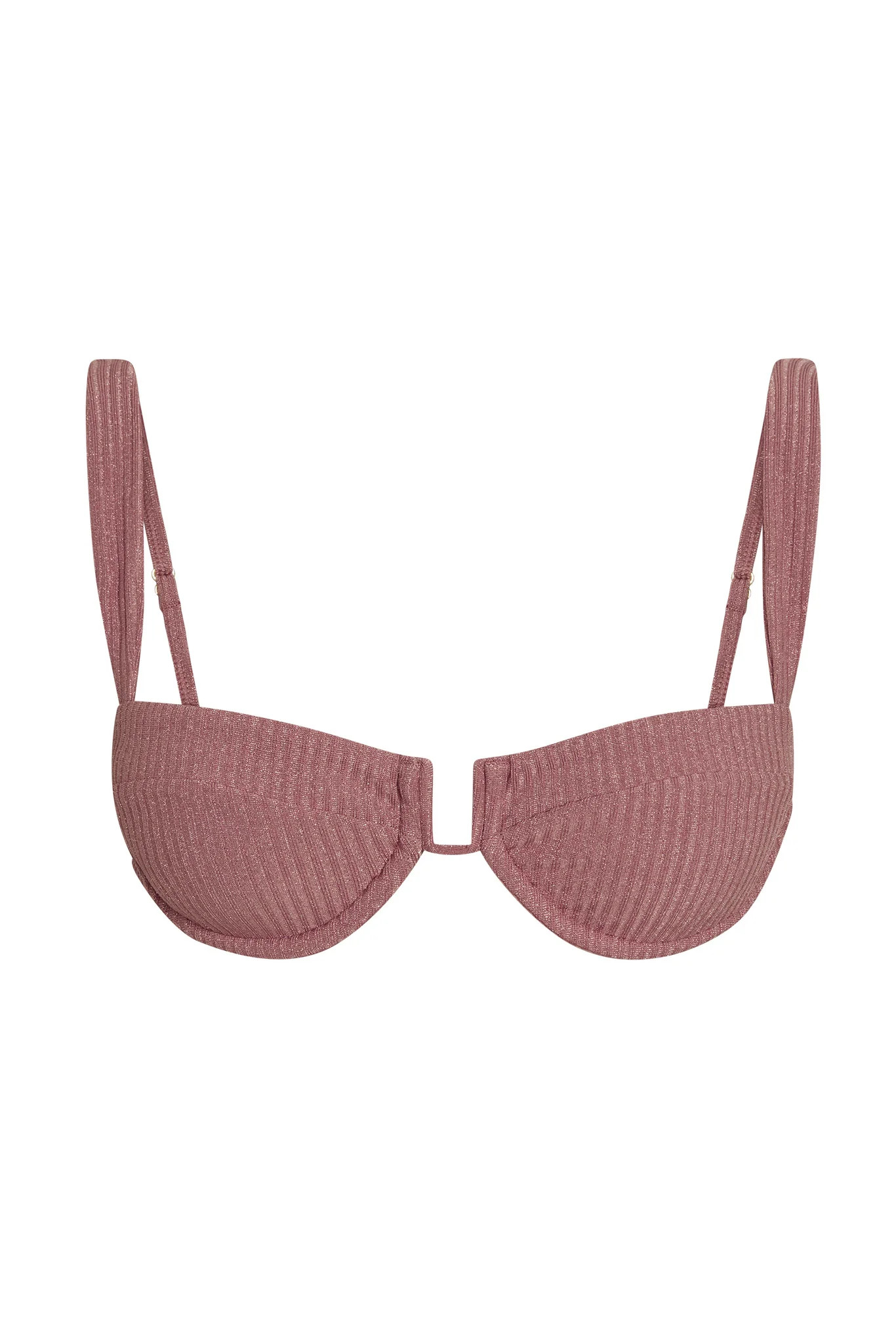 Cala Roja Top - Mauve Lurex Rib | Monday Swimwear