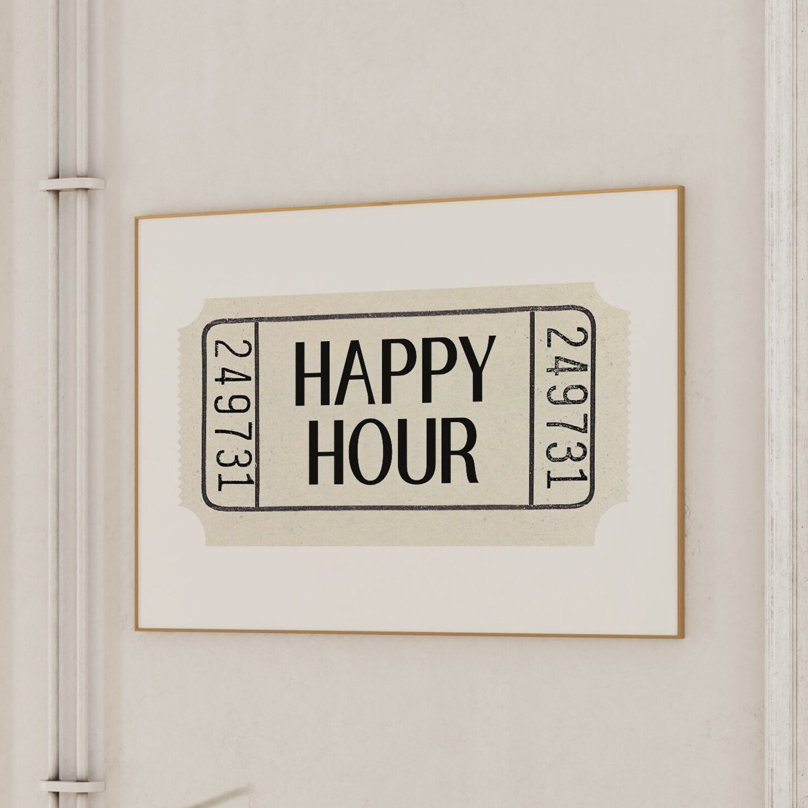 Happy Hour Print Bar Cart Wall Art Black and White Prints Cocktail Wall Art Trendy Art Print Aest... | Etsy (US)