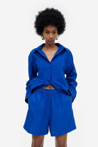 Linen-blend Pull-on Shorts | H&M (US)