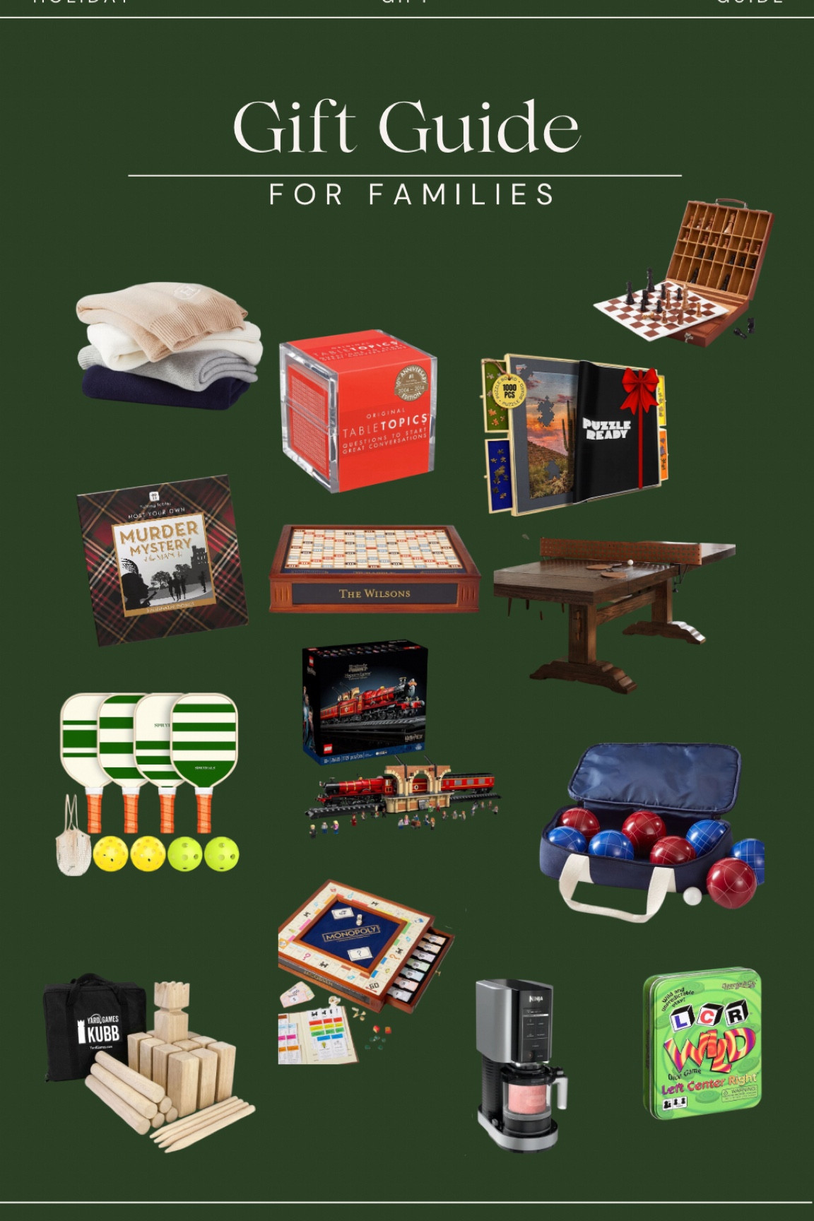 The Ultimate Gift Guide for Families!

Gift guide for her / gift guide for him / Christmas gift ideas / family gift ideas / Christmas gift guides / Amazon Christmas gifts 

#LTKHoliday #LTKSeasonal #LTKGiftGuide