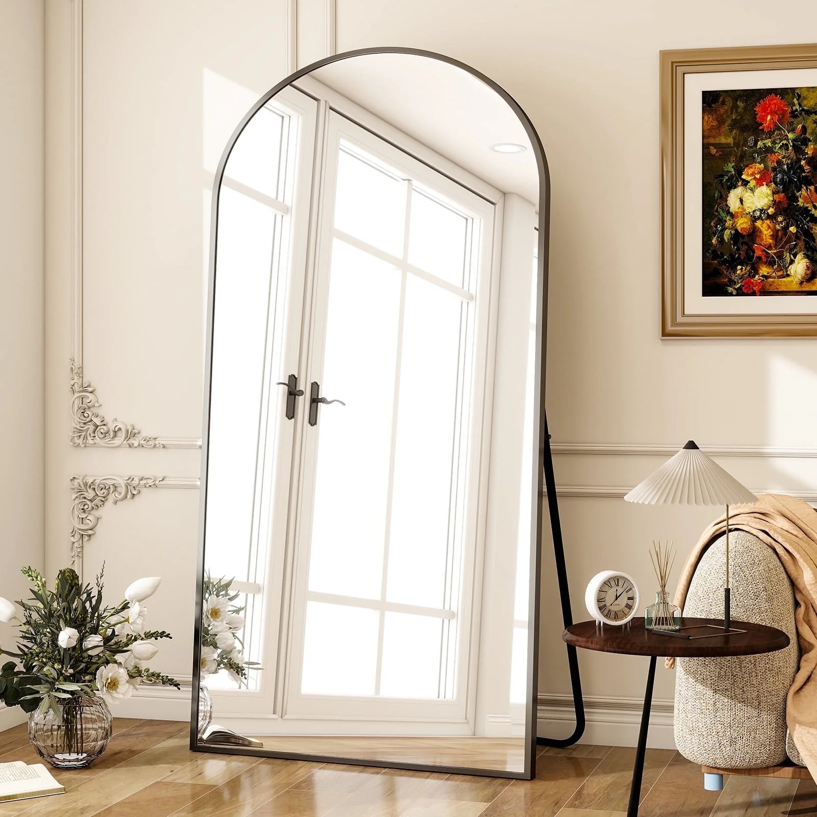 BEAUTYPEAK 77"x39" Arch Full Length Mirror Oversized Floor Mirrors for Standing Leaning, Black - ... | Walmart (US)