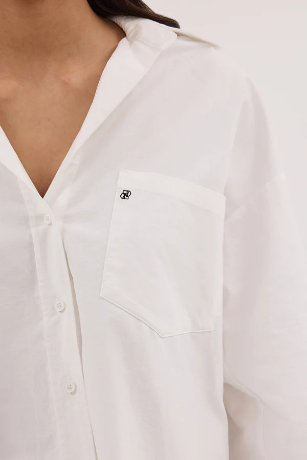 RHEA WHITE OVERSIZED COTTON SHIRT | DISSH