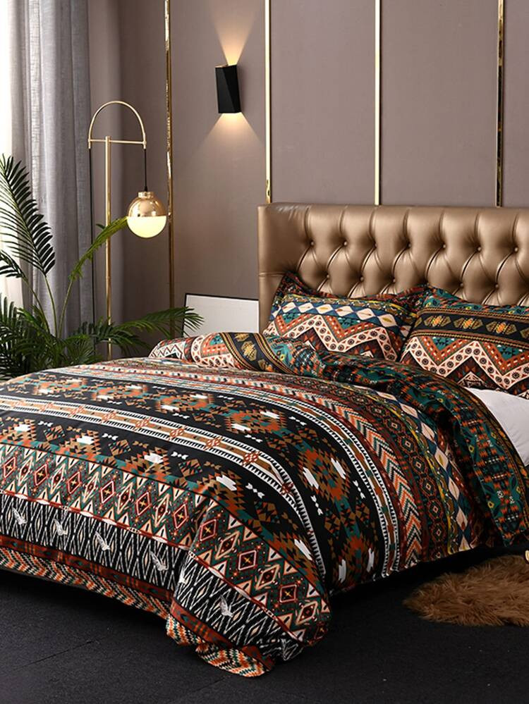 Geometric Pattern Duvet Cover Set Without Filler | SHEIN