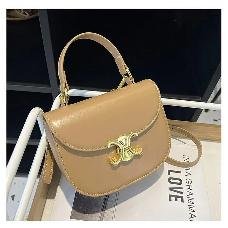 Celine Mini Cuir Triomphe Besace Bag Calf Leather Khaki Crossbody Bag Unisex | Walmart (US)