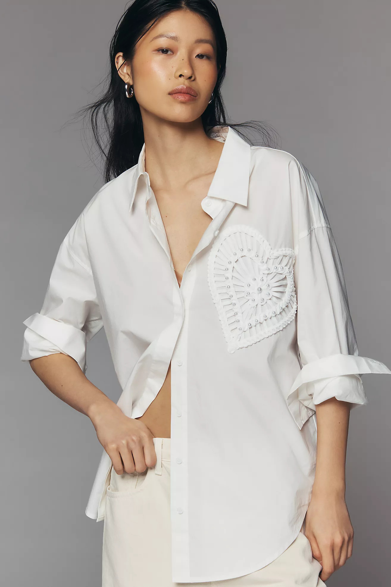 English Factory Pearl Buttondown Shirt | Anthropologie (US)