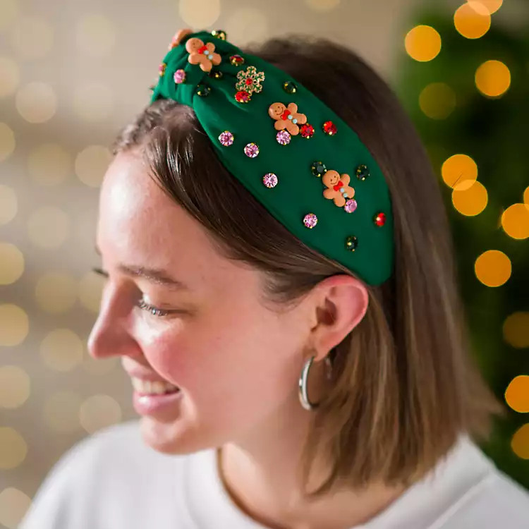 Green Gingerbread Beaded Headband | Kirklands