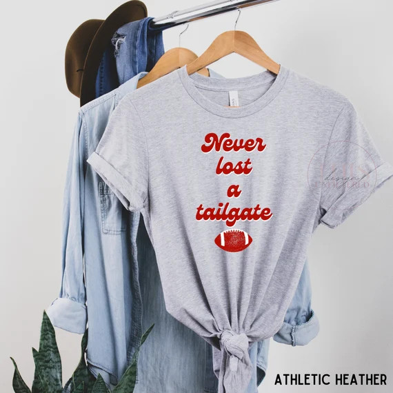 Never Lost a Tailgate College Tailgate Tee Red and White - Etsy | Etsy (US)