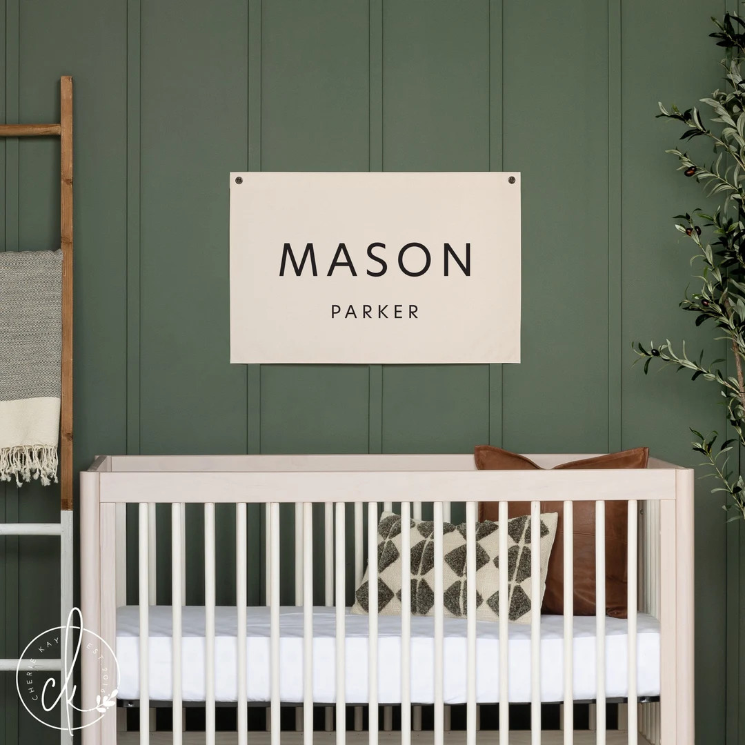 Personalized Baby Name Canvas Flag Nursery Name Sign - Etsy | Etsy (US)