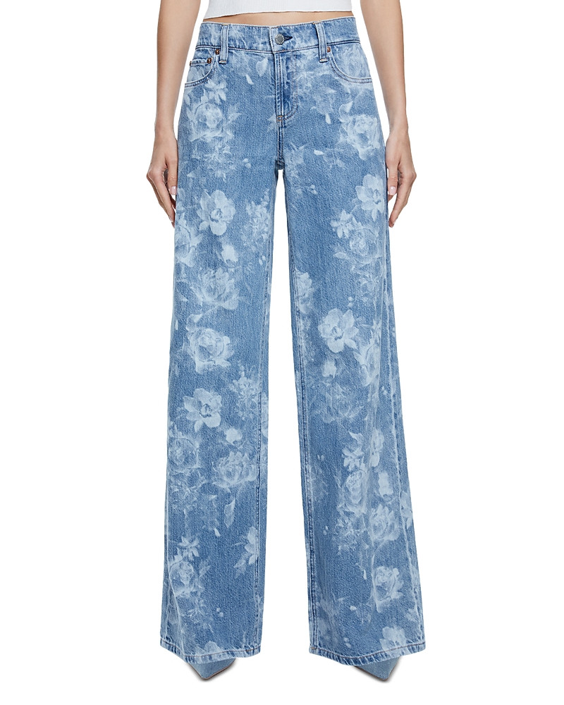 Alice and Olivia Trish Low Rise Baggy Jeans in Lotus Flower | Bloomingdale's (US)