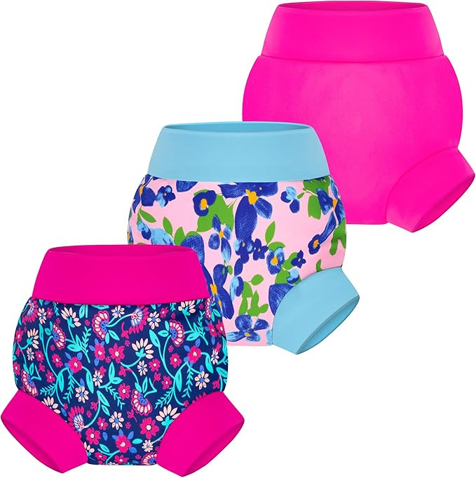 BIG ELEPHANT Baby Swim Diapers 3pcs, Reusable Adjustable Washable Waterproof Swimming Diaper for ... | Amazon (US)