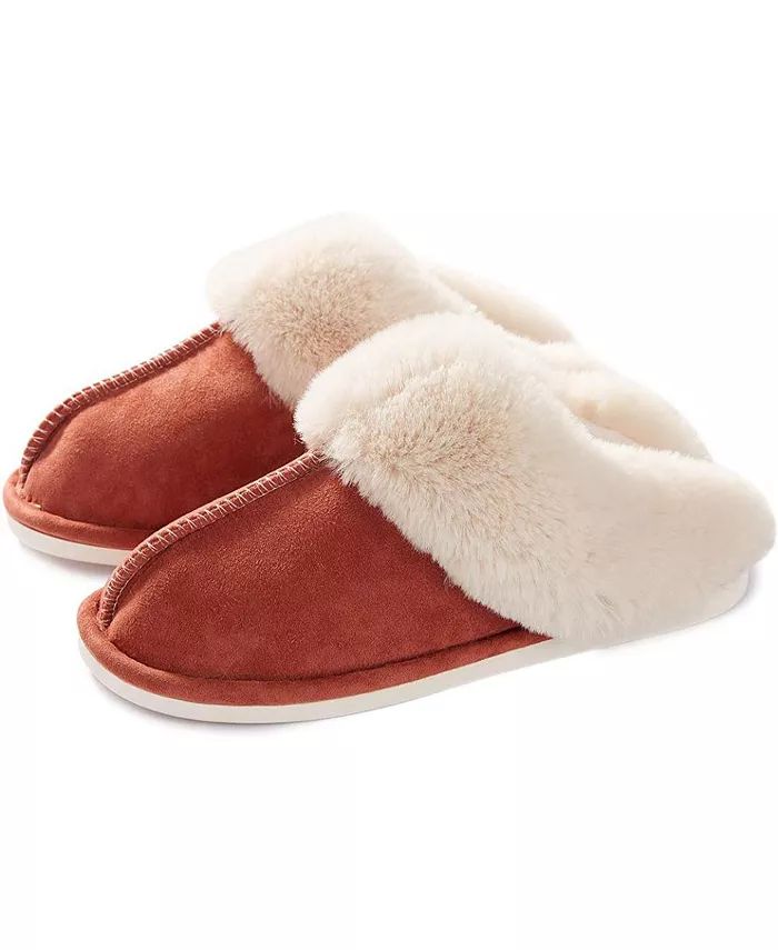 Cozy Faux Fur Lined Scuff Clog Indoor Outdoor Slippers | Macy's