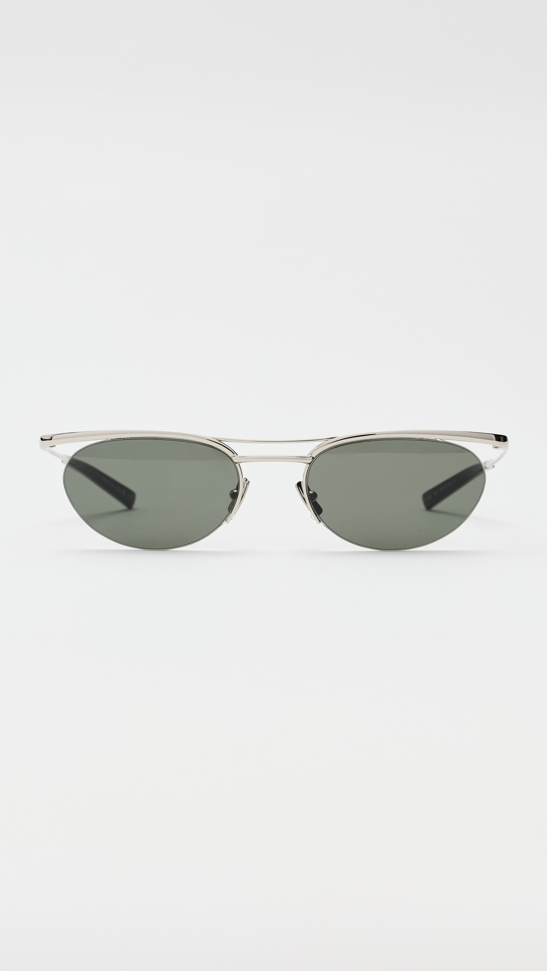 Saint Laurent Metal Aviator Sunglasses Silver-Silver-Grey One Size | Shopbop
