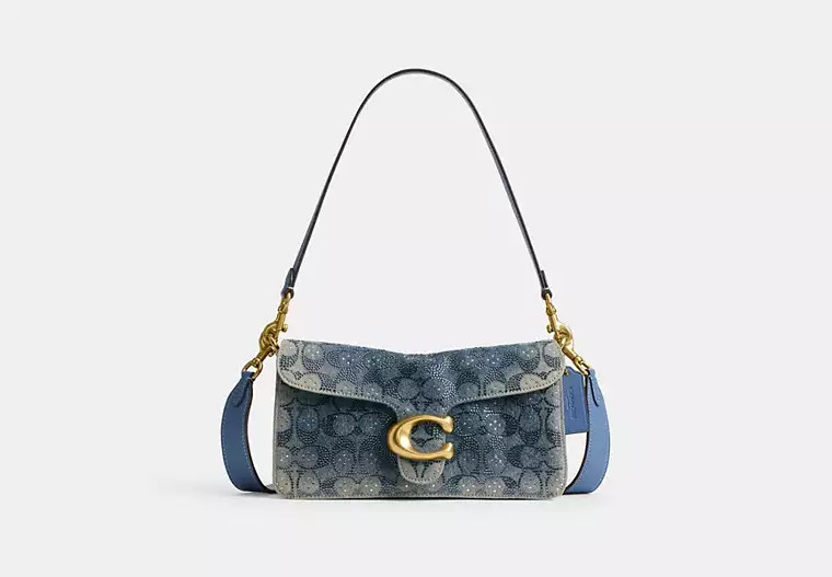 Tabby Shoulder Bag 26 In Regenerative Cotton Denim With Crystal Signature | Coach (US)