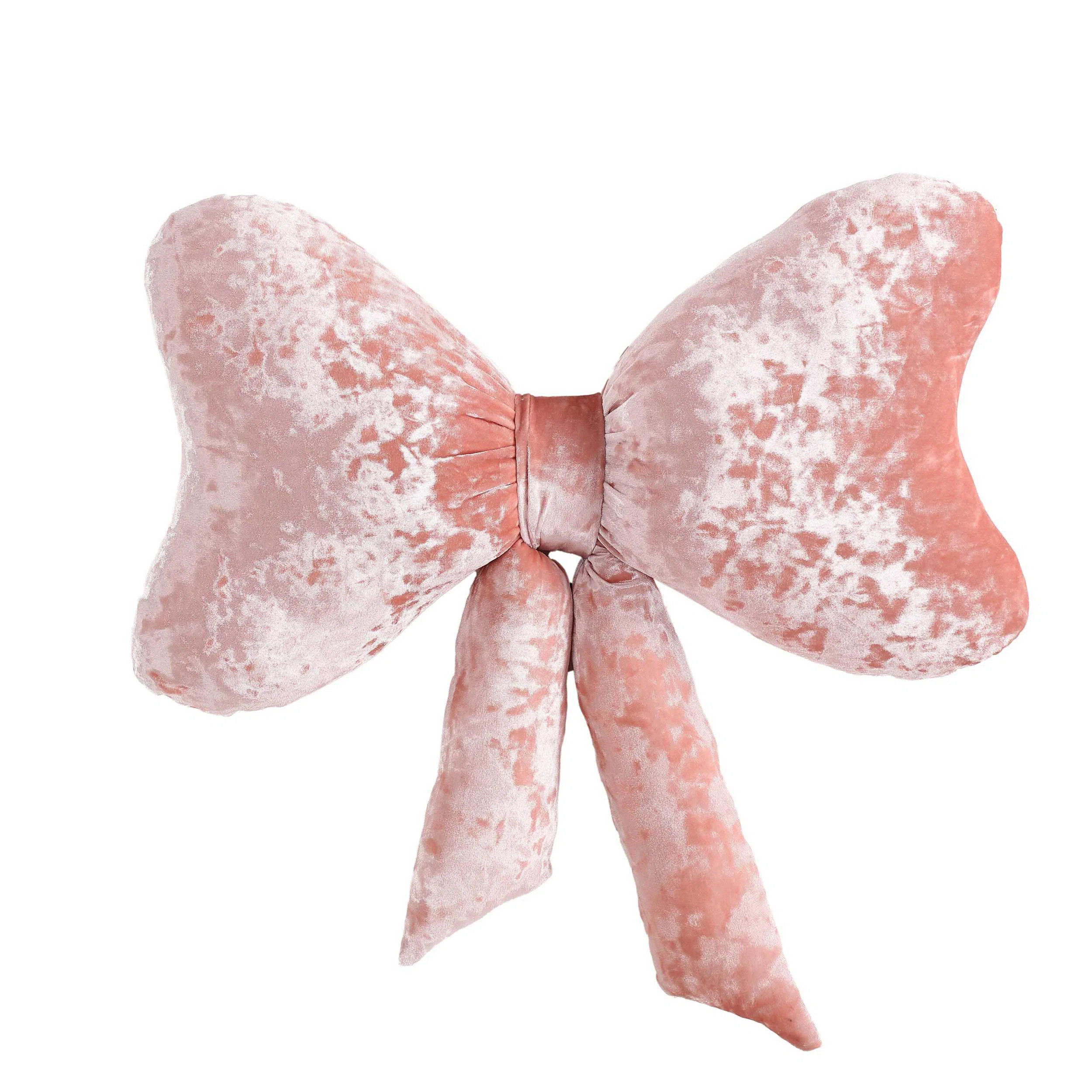 Betsey Johnson Velvet Bow Pink Novelty Pillow | Wayfair North America