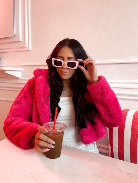 Pink retro Amazon sunglasses + faux fur coat (small) .. valentines outfit inspo 

#LTKunder50 #LTKFind #LTKstyletip