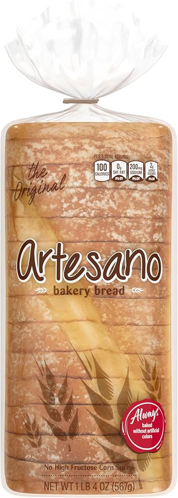 Artesano Original Bread, White Pre-sliced White Bread, 20 oz Bag | Amazon (US)