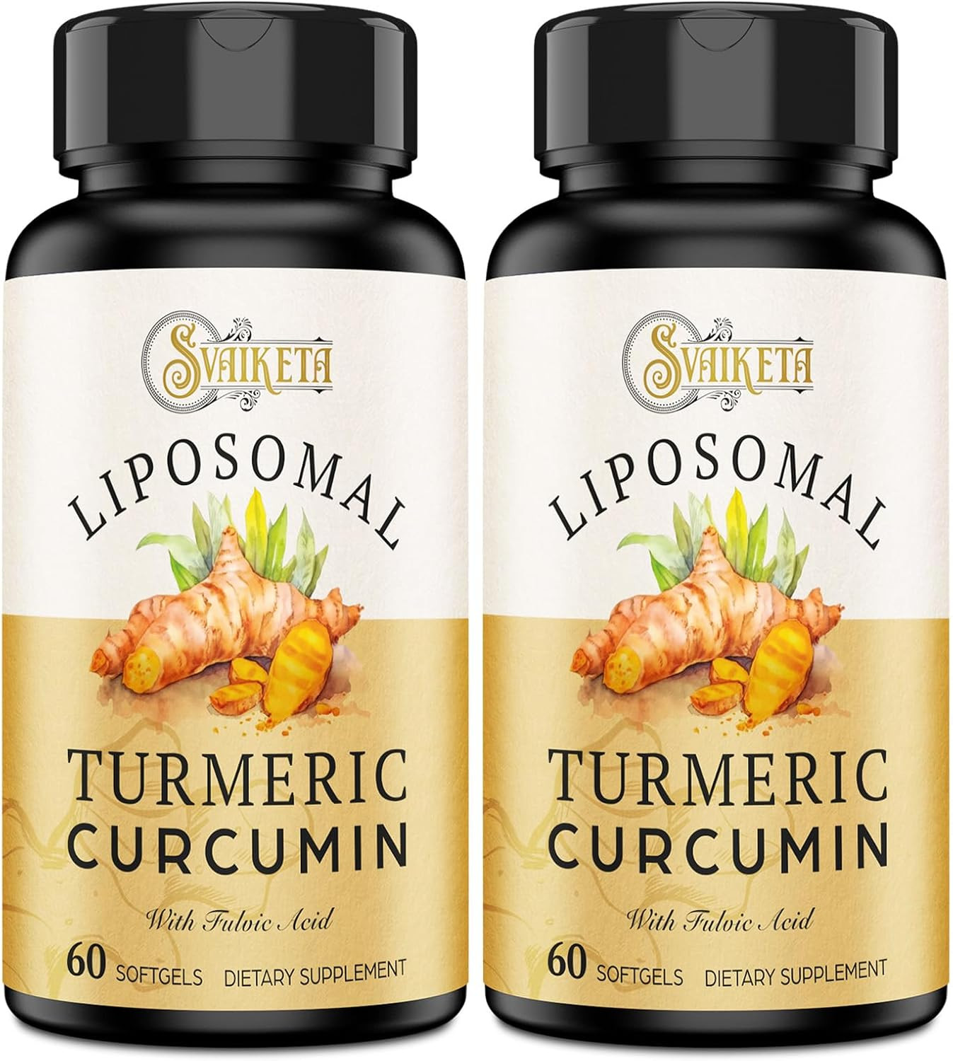 Liposomal Turmeric Curcumin Supplement - 2000mg, 95% Curcuminoid Extract with Piperine - 60 Softgels (2 Bottle) | Amazon (US)