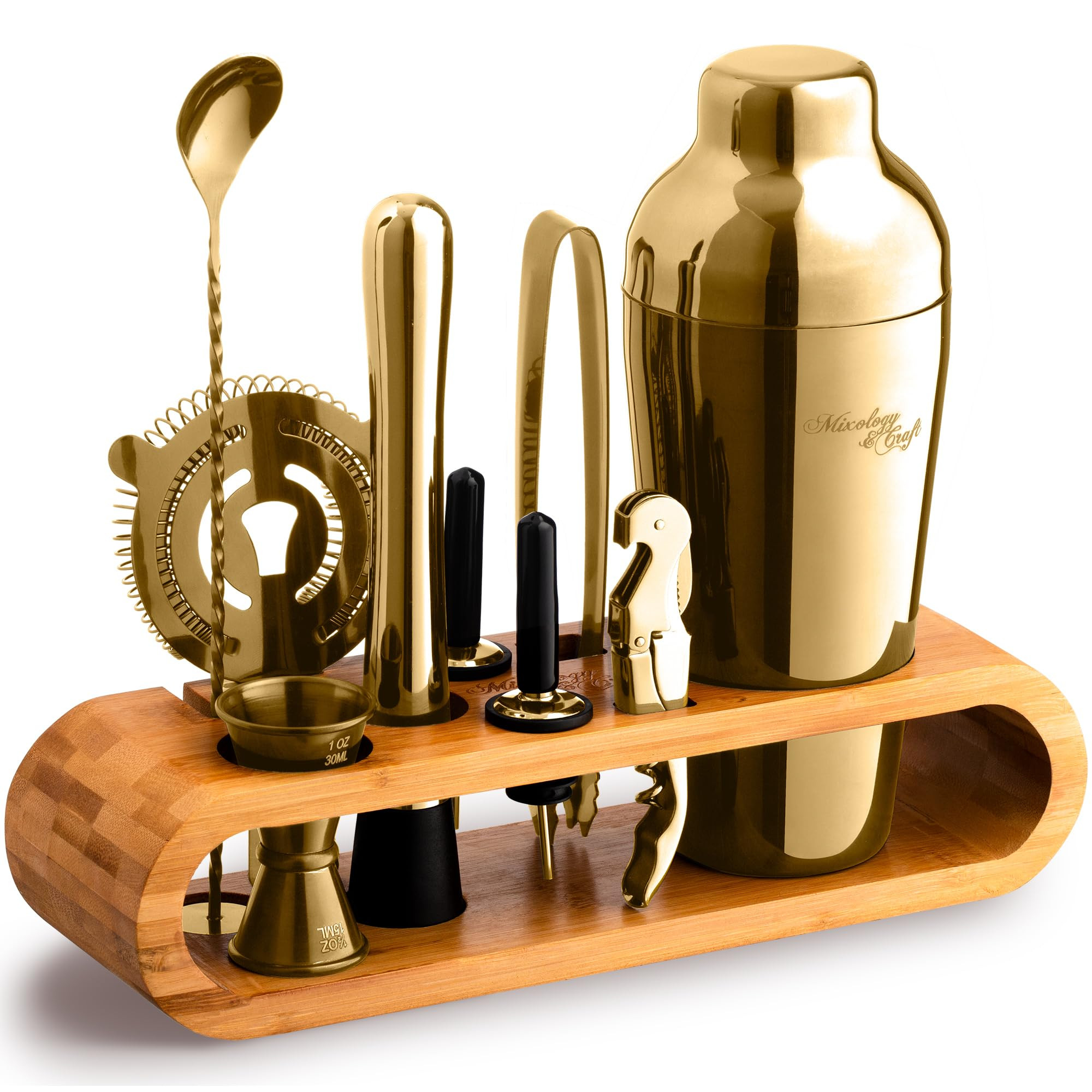Mixology Bartender Kit: 10-Piece Bar Tool Set with Bamboo Stand | Perfect Home Bartending Kit and... | Amazon (US)