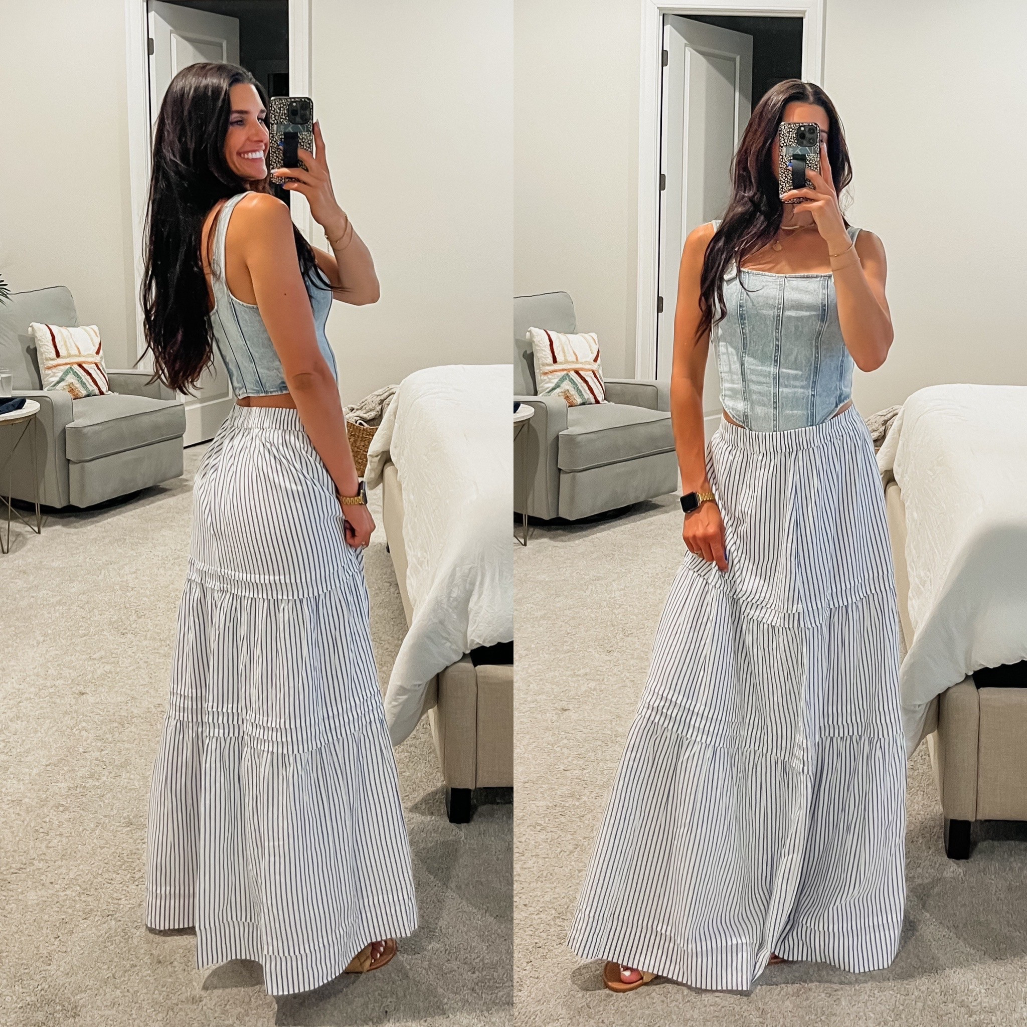 Warm weather mix and matching 😎 wearing a small in the maxi skirt and probably could’ve gone down to xs! (Typically I am a small)

Code JULIEKEMP for Called to Surf 

Maxi skirt denim top 

#LTKFindsUnder100 #LTKSeasonal #LTKStyleTip