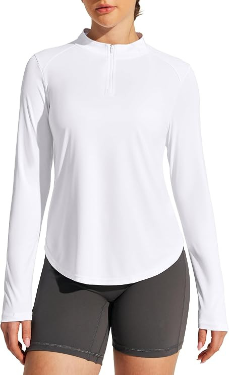 IUGA SPF Shirts for Women Long Sleeve 1/4 Zip Workout Tops for Women UPF 50+ Pullover Athletic Ru... | Amazon (US)