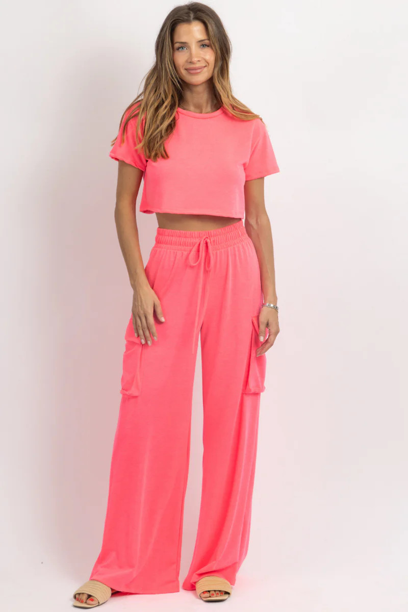 BUTTER SOFT NEON PINK CARGO SET *BACK IN STOCK* | L'ABEYE