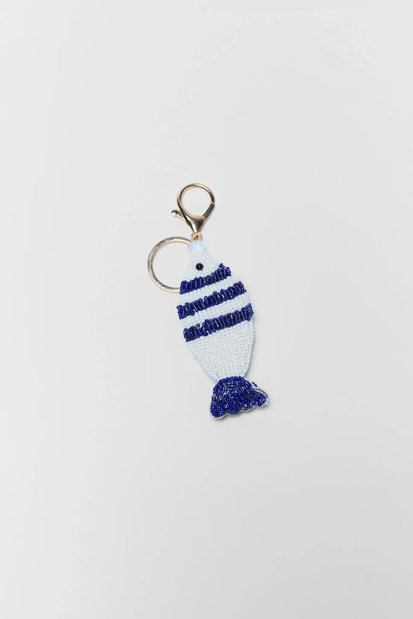 White Beaded Fish Bag Charm | Avara