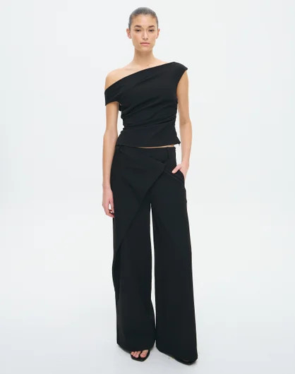 Tailored Wrap Wide Leg Pant | Glassons (Australia)
