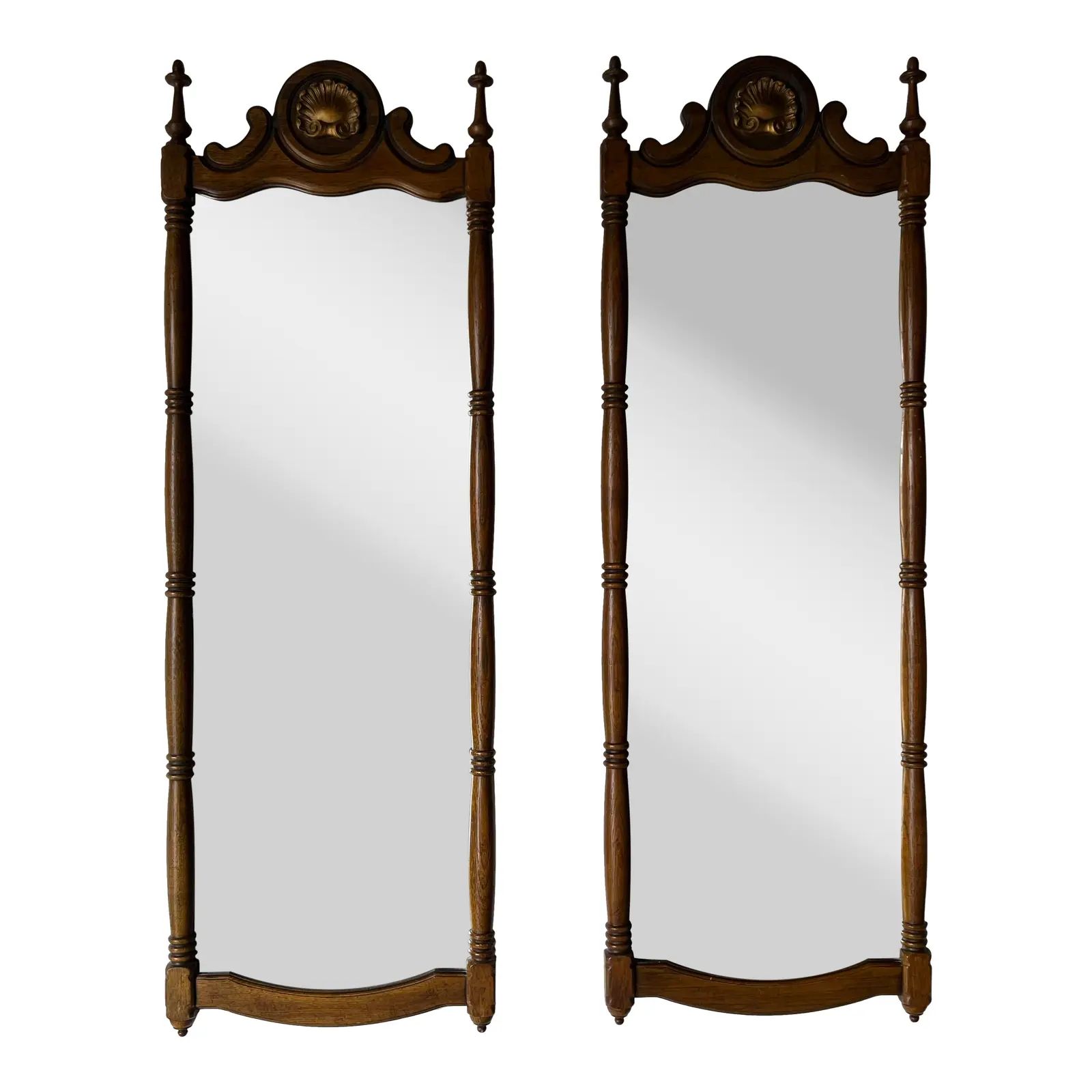 60's Hollywood Regency Thomasville Carved Wood Frame Wall Mirrors - a Pair | Chairish