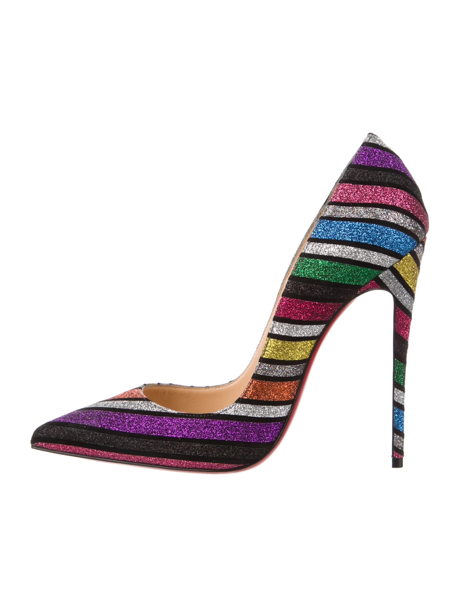 Striped Glitter Accents Pumps | The RealReal