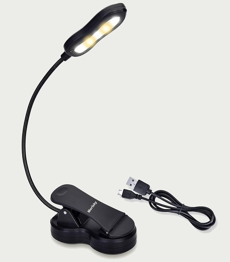 Rechargeable Book Light, Merisky LED Clip on Reading Light for Book in Bed, 3 Color × 3 Brightne... | Amazon (US)