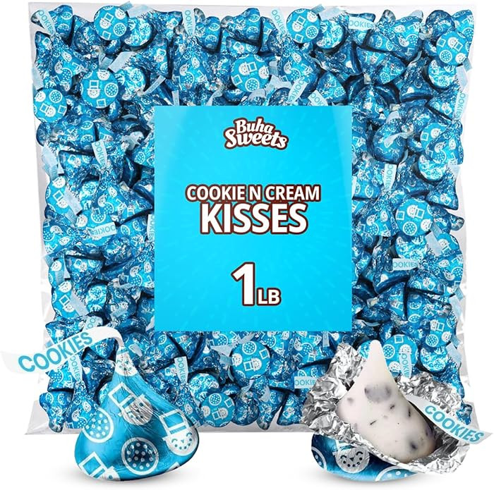 Cookies & Cream Kisses Bulk Pack 1 Pound (Approx 100 Pieces) Individually Wrapped White Chocolate... | Amazon (US)