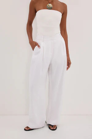FRAN WHITE LINEN PANT | DISSH