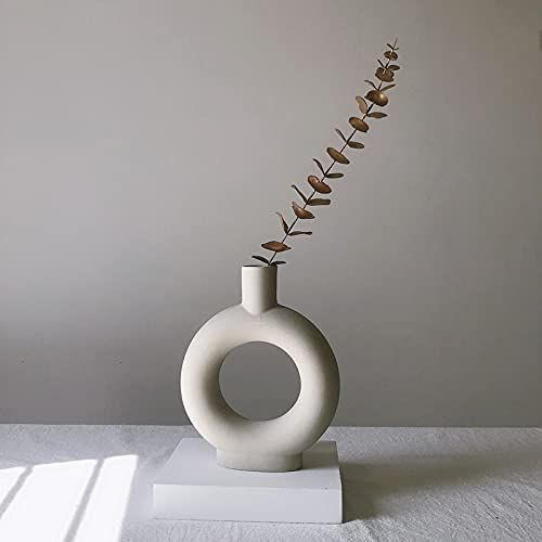 Eastern Rock White Ceramic Vase Modern Minimalist Abstraction Vase,for Centerpieces,Kitchen,Offic... | Amazon (US)