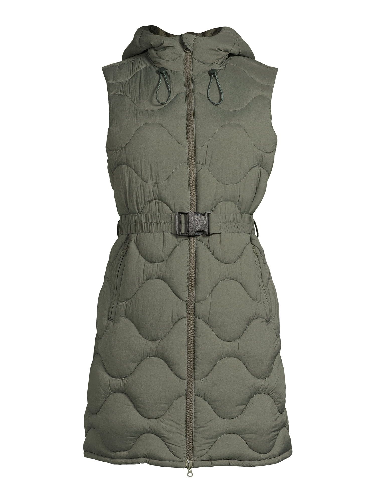 Swiss Tech Women's and Plus Long Onion Quilted Vest with Hood | Walmart (US)