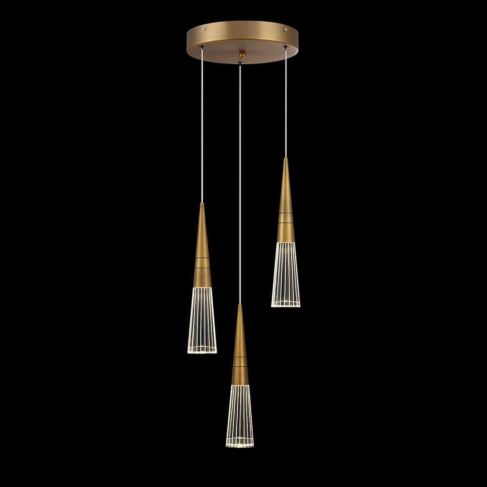 MASIVEL Modern Pendant Lights, 3-Light Dimmable LED Pendant Lighting, Crystal Chandeliers, Adjust... | Amazon (US)