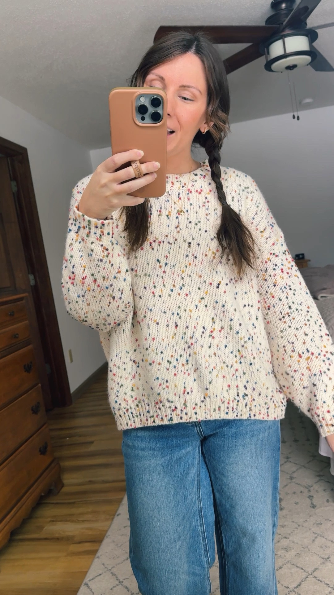 Small in my sweater, 24 in a 26” inseam in my jeans, size 6 in my clogs 

Comment SHOP below to receive a DM 


#LTKPetite #LTKValentine #LTKootd