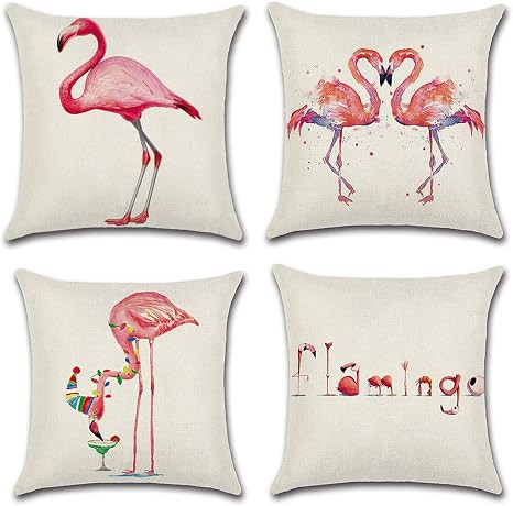 AKPOWER Cushion Cover Flamingo Throw Pillow Cases, Decorative Cushion Covers for Sofa Bedroom Car... | Amazon (US)