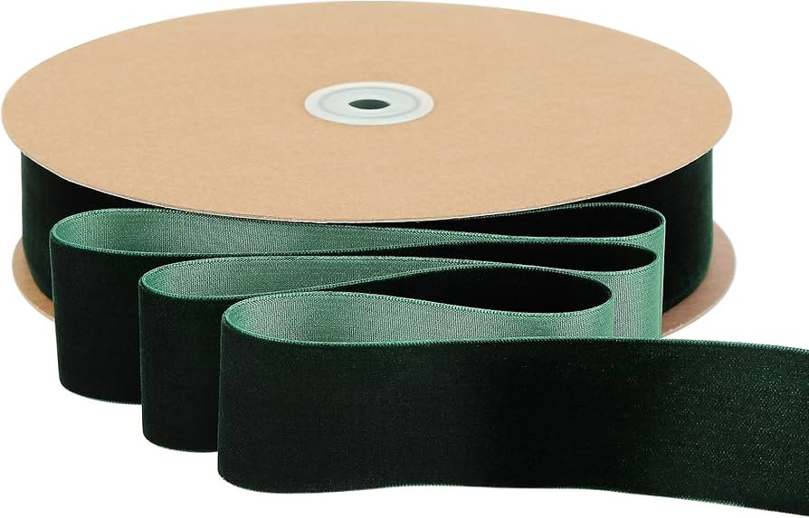 Christmas Gift Wrapping Ribbon, Forest Green Velvet 1.5 Inch x 25Yards for Holiday Crafts, Home D... | Amazon (CA)