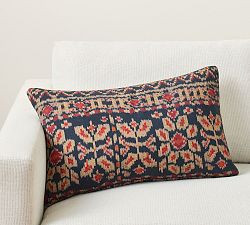 Burton Ikat Printed Lumbar Pillow Cover | Pottery Barn (US)