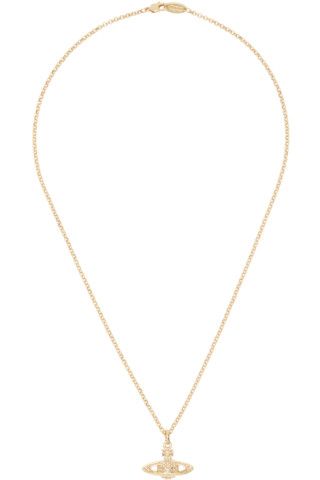 Gold Mini Bas Relief Orb Necklace | SSENSE