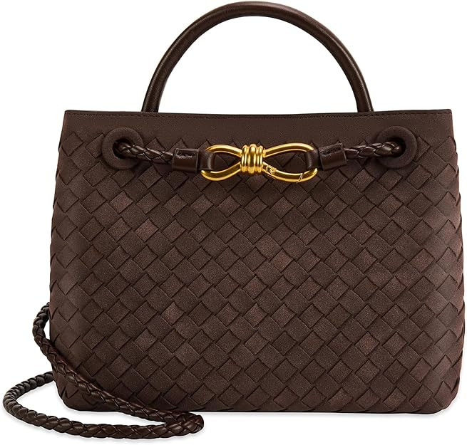Woven Tote Bag for Women Leather Shoulder Handbag Designer Top Handle Purses | Amazon (US)