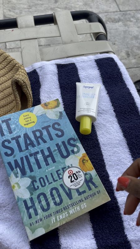 Must haves for pool side! A good book - It Starts With Us & SPF- Supergoop! Sunscreen is my go to because there’s no white cast.

#LTKswim
