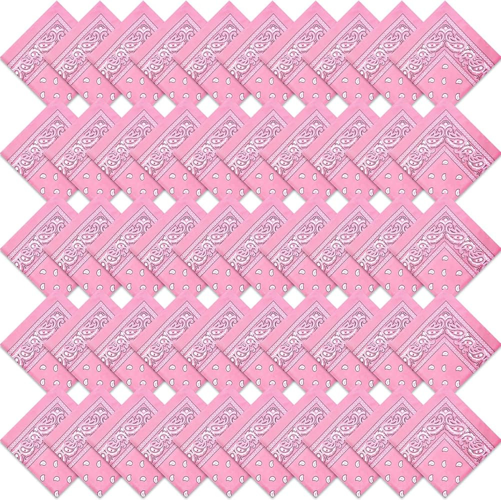 50 Pcs Bandanas Paisley Cowboy Polyester Bandanas Bulk Multi Purpose Headband for Men Women Party... | Amazon (US)