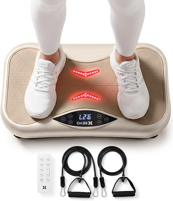 REVO Wave Board with Red Light Therapy | Vibration Plate for Lymphatic Drainage with Bluetooth Sp... | Amazon (US)