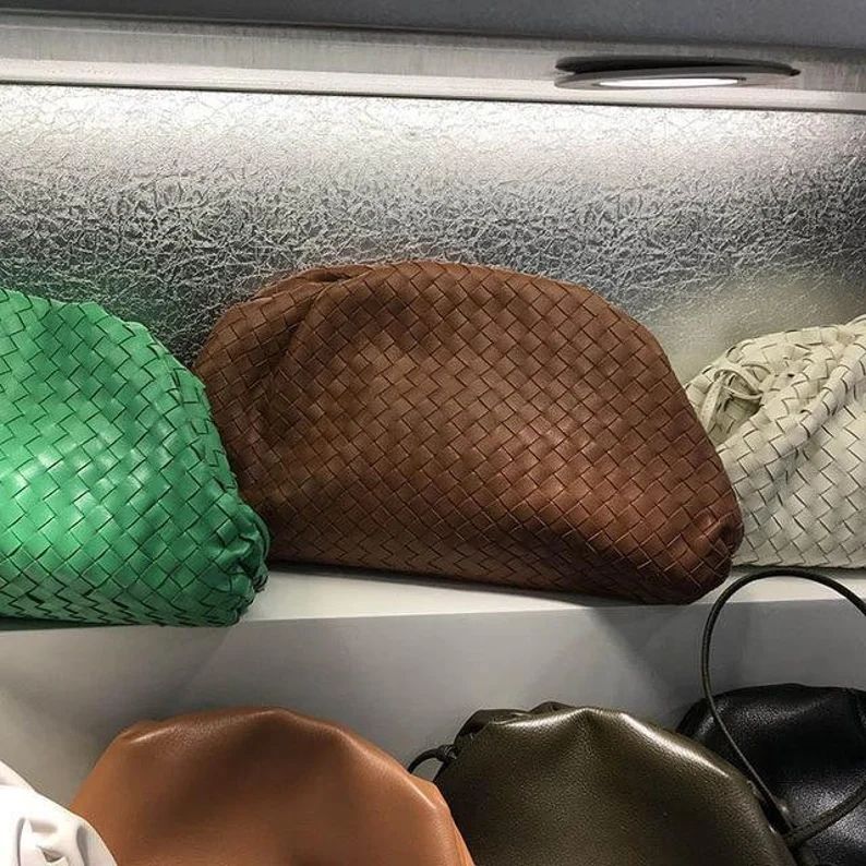 Woven Pouch / Calfskin Leather Bag / Designer Handbag / Clutch | Etsy | Etsy (US)